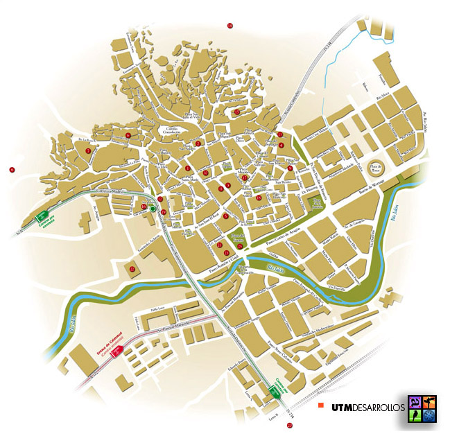 Cartografía | Plano urbano turístico de la ciudad de Calatayud. © UTM Desarrollos