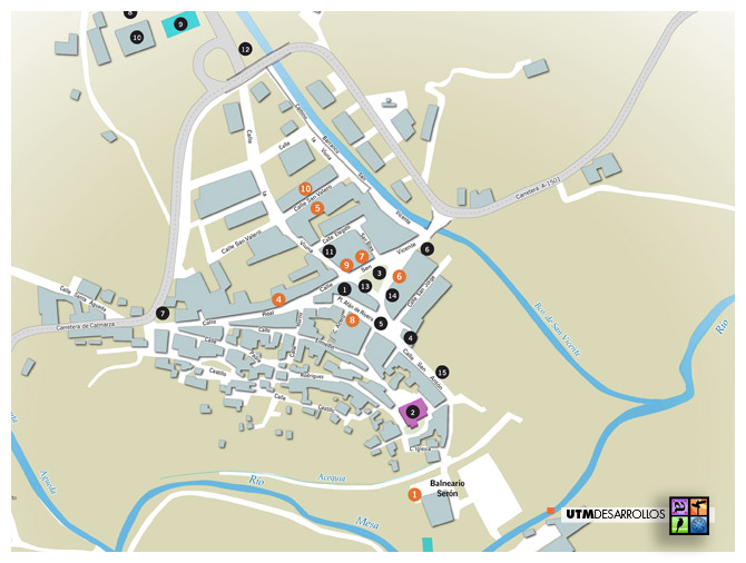 Cartografía | Plano urbano turístico de Jaraba. © UTM Desarrollos