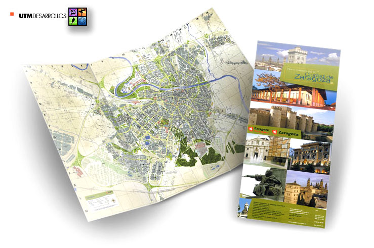 Cartografía | Plano turístico del Ayuntamiento de Zaragoza con callejero georeferenciado. © UTM Desarrollos
