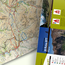 Cartografía | Mapa de gran formato con la red de rutas Btt de la Comarca de la Ribagorza (Pirineo de Huesca). © UTM Desarrollos