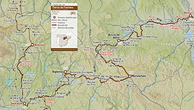 Cartografía | Mapa de la web del Camino del Cid. © UTM Desarrollos