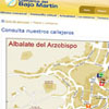 Webmaps con detalle del callejero urbano para el portal web de la Comarca del Bajo Martín. © UTM Desarrollos