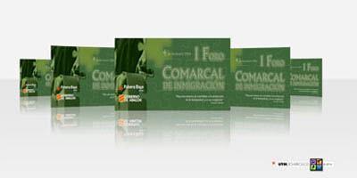 Comunicación gráfica | imagen gáfica para un foro sobre inmigración en el que se utilizaron carteles e invitaciones para su difusión. © UTM Desarrollos