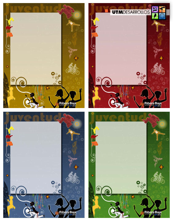 Diseño de imagen corporativa para los carteles de actividades del Servicio de Juventud. © UTM Desarrollos