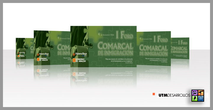 Diseño de imagen corporativa para jornadas de inmigración. © UTM Desarrollos