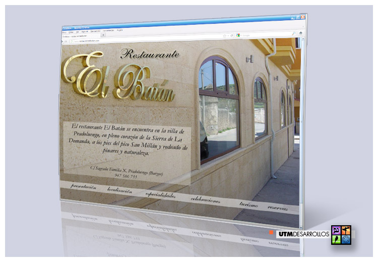 Web de restaurante y vivienda de Turismo Rural. © UTM Desarrollos