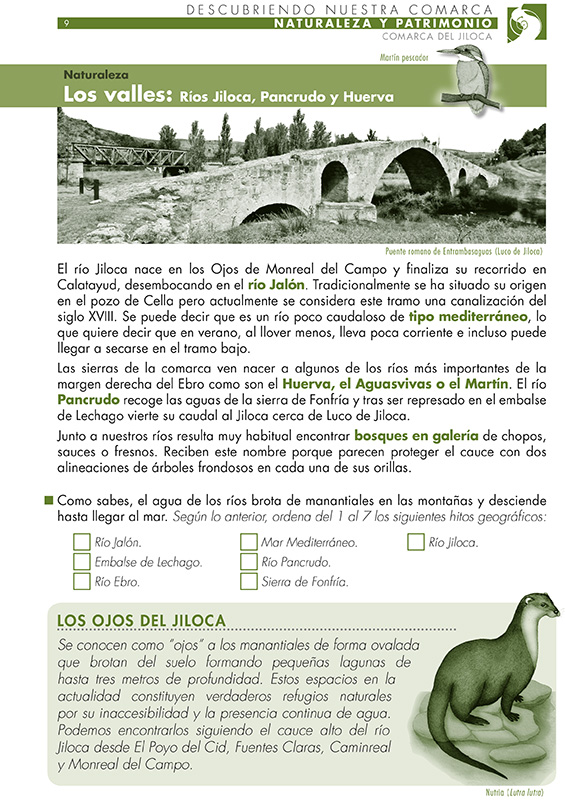 Unidades didácticas impresas para secundaria a dos tintas de Naturaleza y Patrimonio en la Comarca del Jiloca (Teruel). © UTM Desarrollos