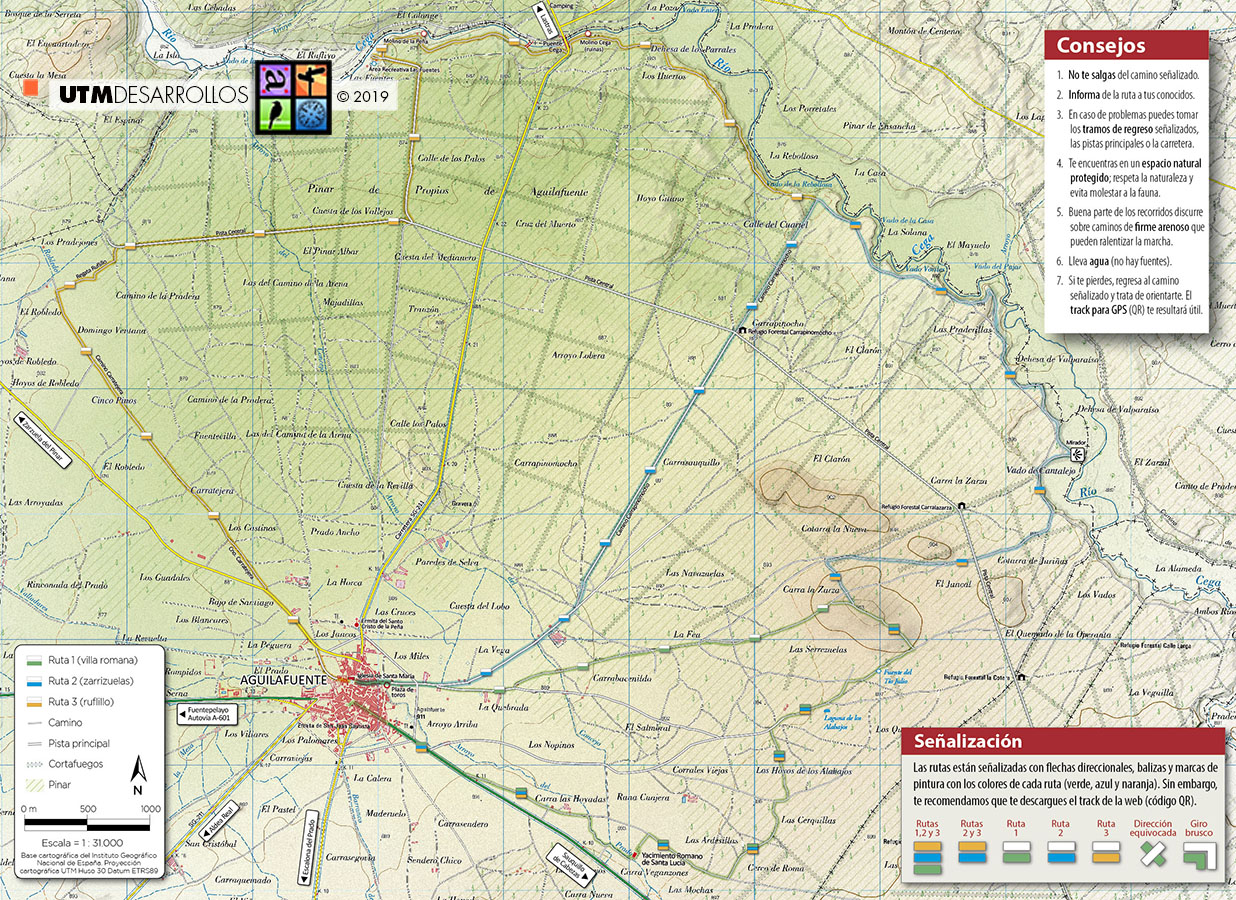 Mapa con las rutas | ® UTM Desarrollos