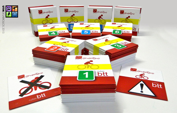 Señalización | Placas preparadas para actualizar la señalización de las rutas btt en la Comarca de Somontano de barbastro. © UTM Desarrollos